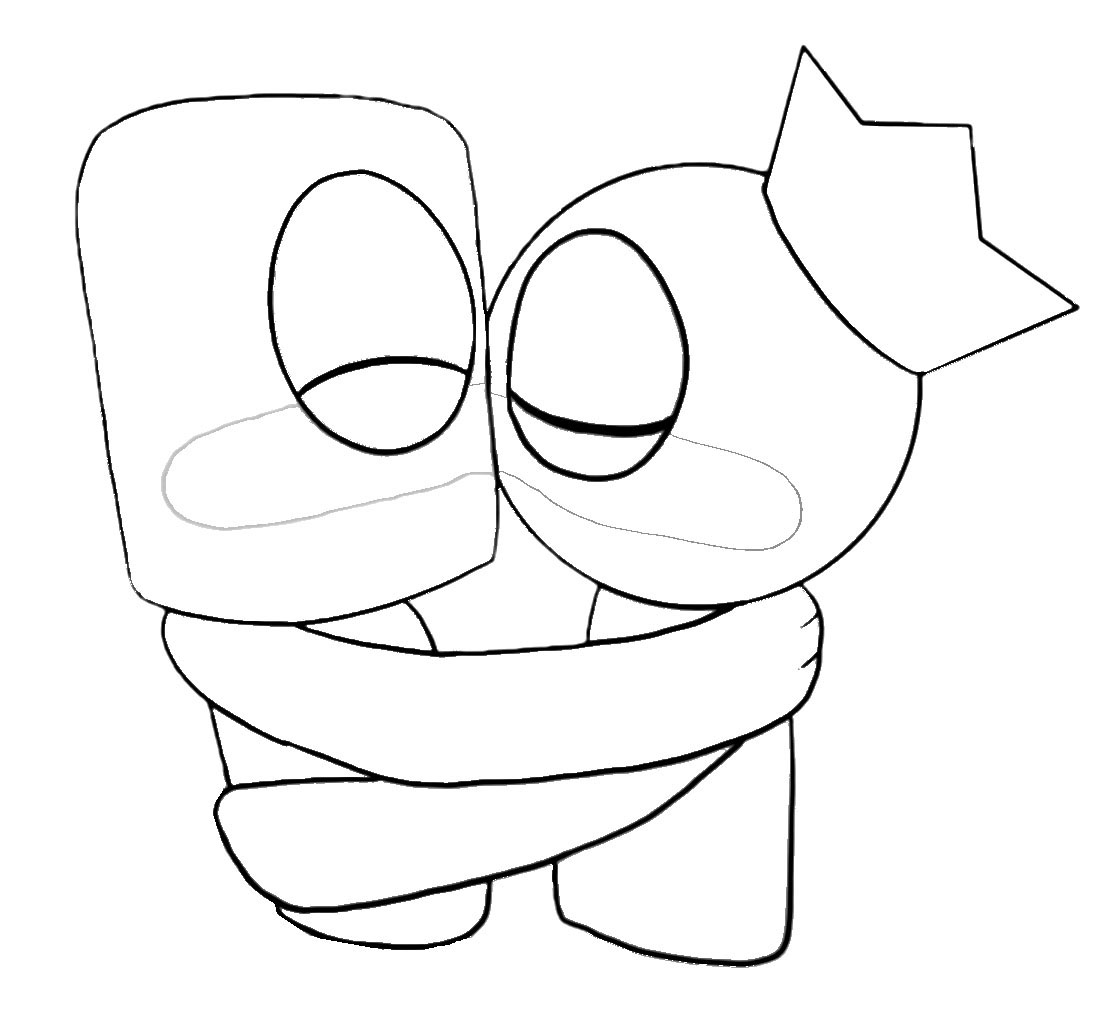 Blue Singing Rainbow Friends Roblox Coloring Page