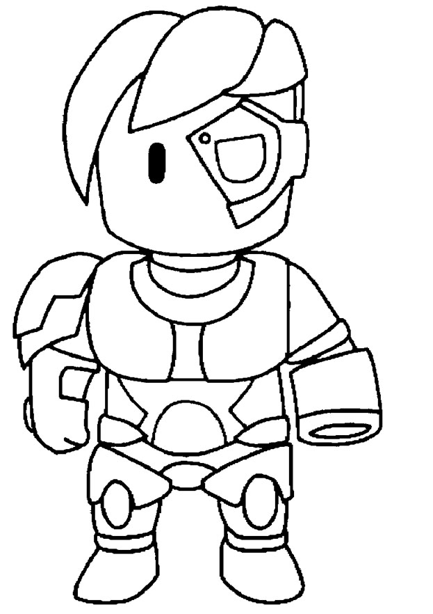 Kolorowanki Cyborg Stumble Guys Kolorowanki