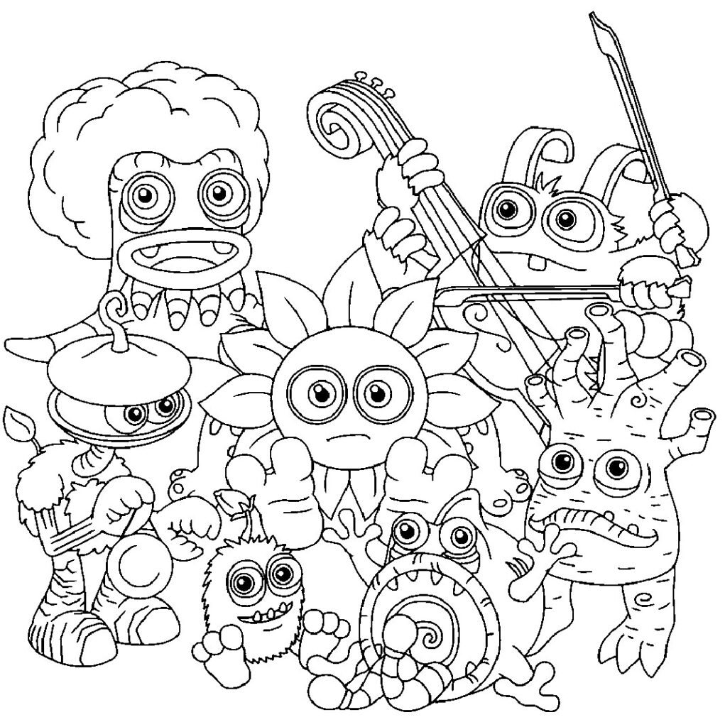 Dibujos para colorear mis monstruos cantantes 80 Páginas para colorear