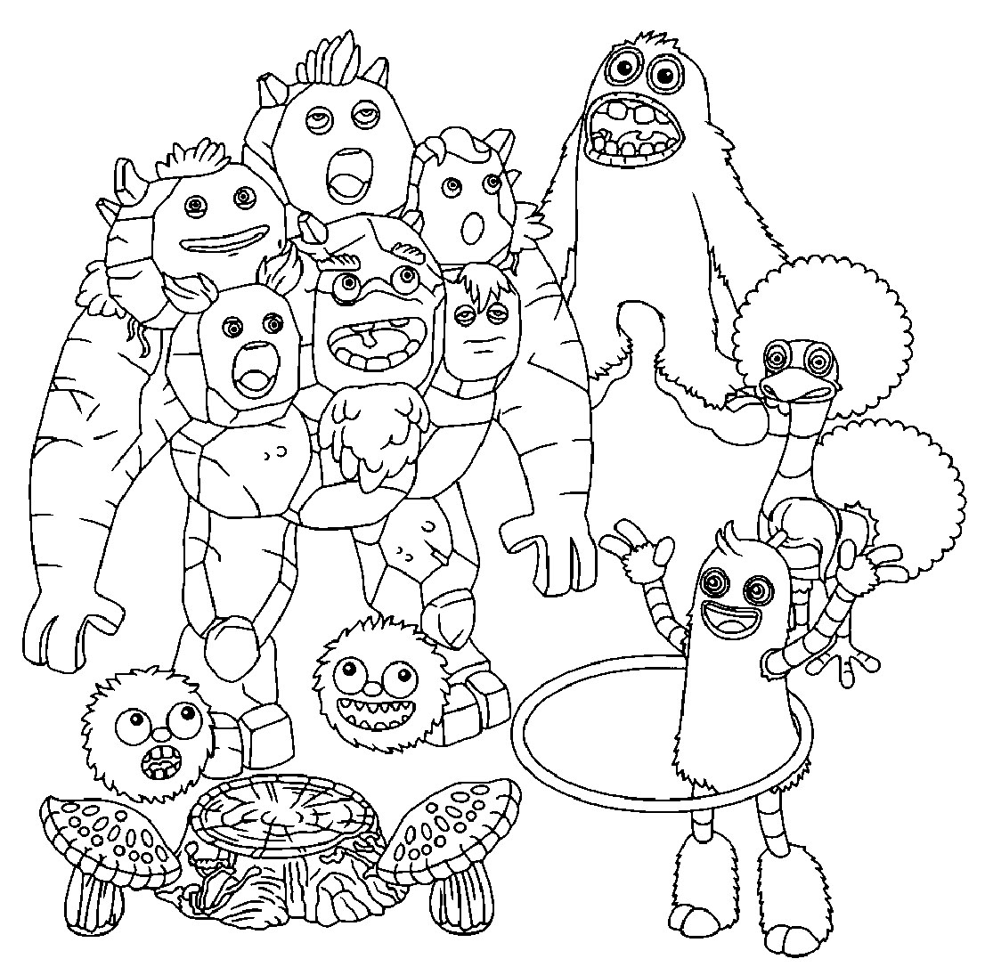 Desenhos para colorir amigos do arco-íris – WubboxName – Meus Monstros  Cantores 24 – Colorindo páginas