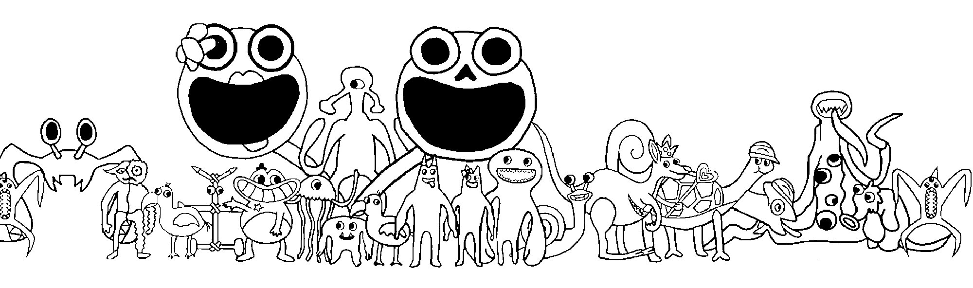 desenhos para colorir Rainbow Friends v Sovic FNF 6 – Colorindo páginas